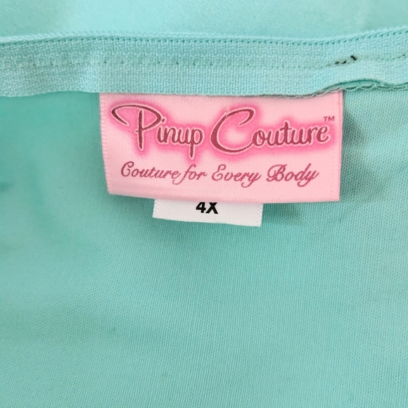4X Pin up Couture Turquoise Dress - Picture 3 of 6